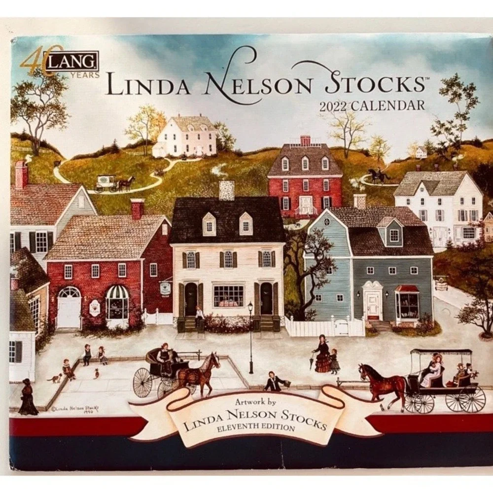 2022 LANG LINDA NELSON STOCKS Calendar FOLK ART 11th Edition